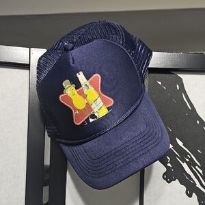 Planters x Miller High Life Navy Mesh Graphic Snapback Trucker Hat